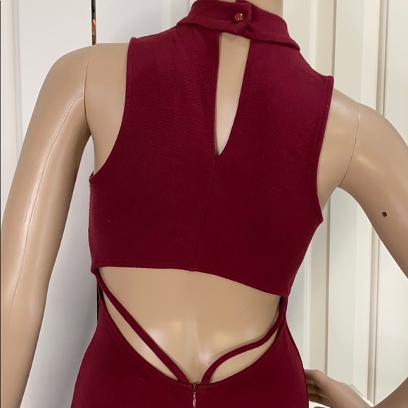 Sole Mio M bodycon sleeveless maroon dress - Picture 4 of 8